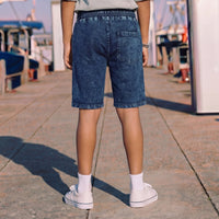Kid's Dark Blue Solid Shorts