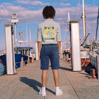 Kid's Dark Blue Solid Shorts