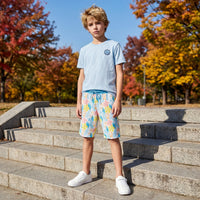 Kid's White Printed Shorts