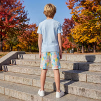 Kid's White Printed Shorts