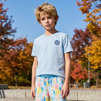 Kid's Light Blue Slim Fit T-Shirts