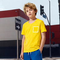 Kid's Yellow Slim Fit Printed T-Shirts