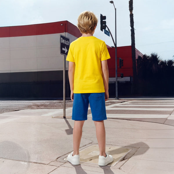 Kid's Yellow Slim Fit Printed T-Shirts