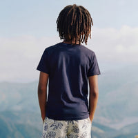 Kid's Navy Slim Fit Printed T-Shirts