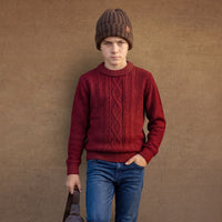 Kid's Maroon High Neck Sweaters