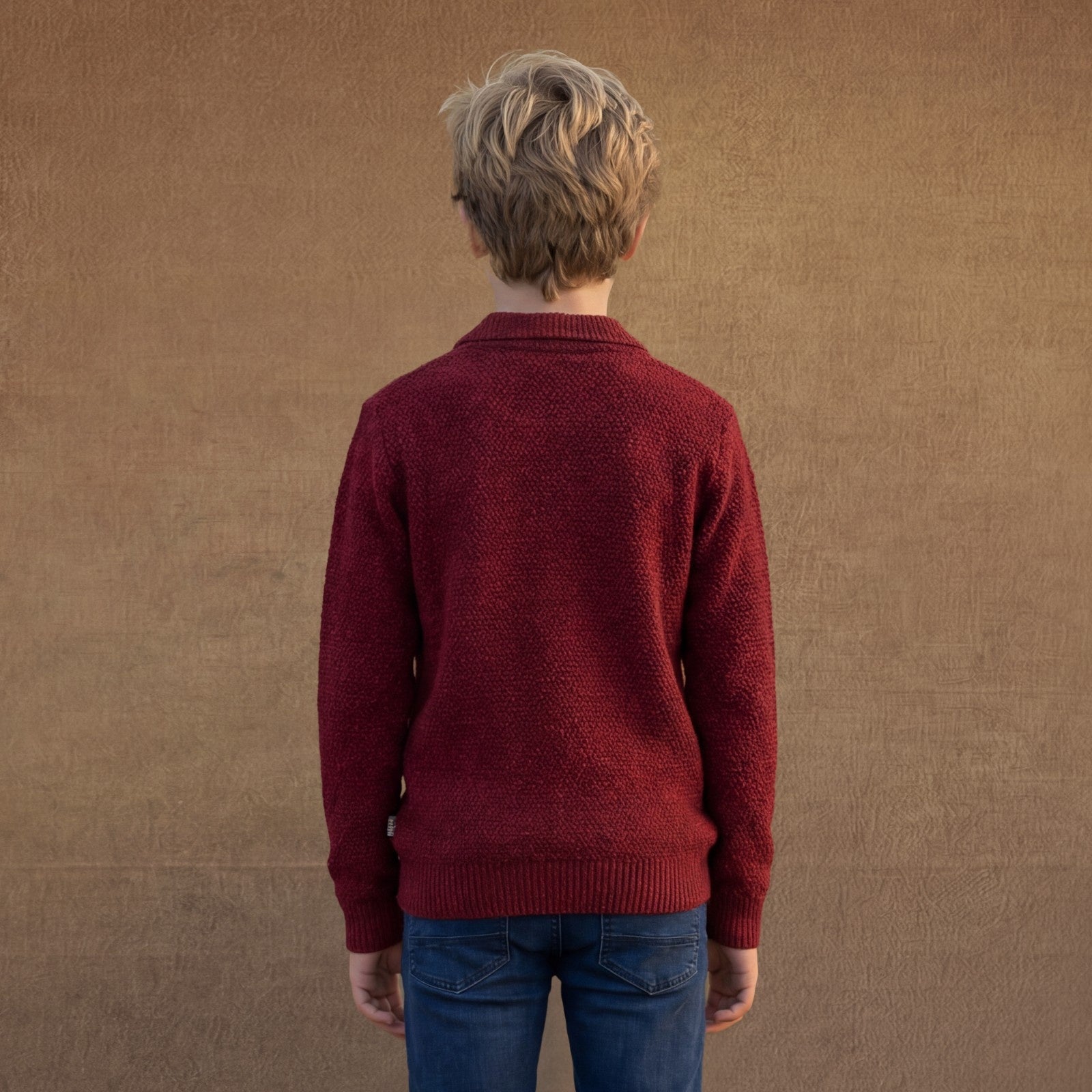 Kid's Maroon High Neck Sweaters