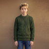 Kid's Dark Green High Neck Sweaters
