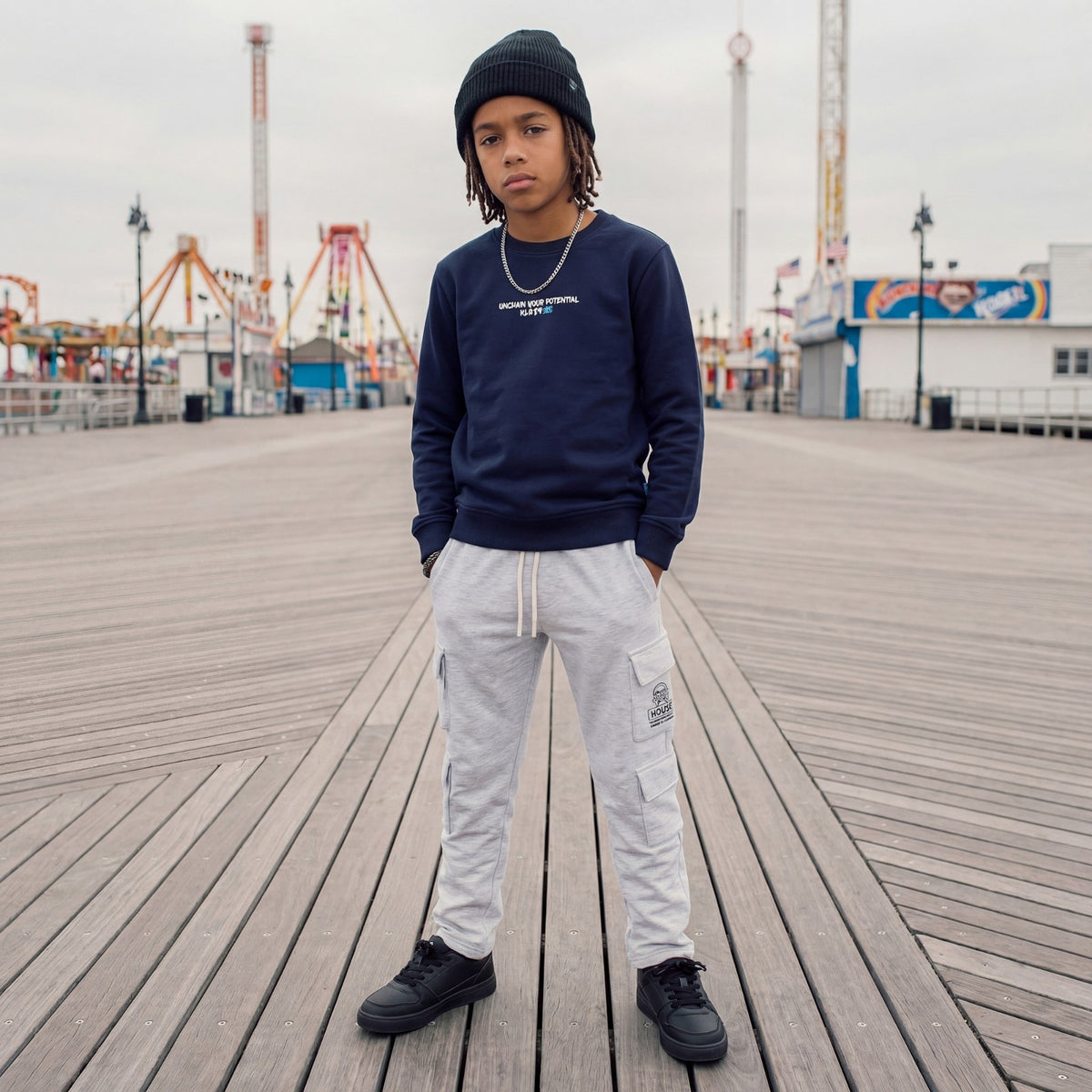 Kid's Light Grey Track Pant