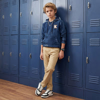 Kid's Khaki Slim Fit Trousers