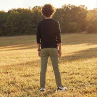 Kid's Olive Slim Fit Trousers