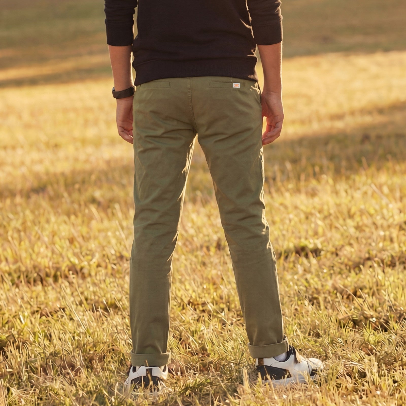 Kid's Olive Slim Fit Trousers